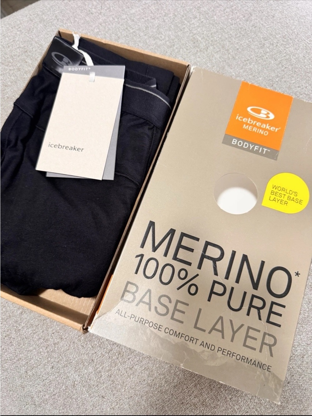 Icebreaker Men’s 200 Oasis Deluxe Leggings Merino Base Layer Size Medium NWT